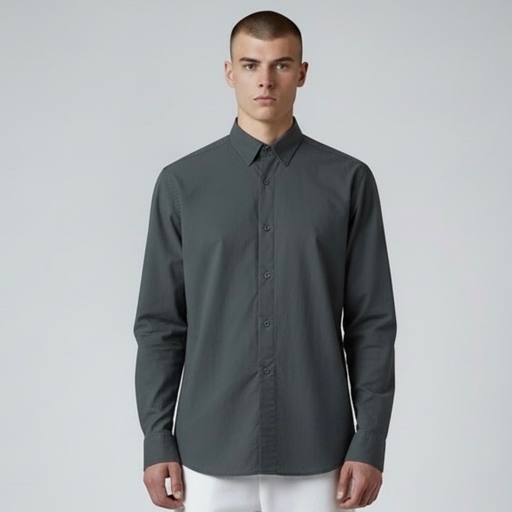 Boss Hugo Boss Shirt Adult‎ Medium Black Orange Cotton Long Sleeve Preppy Mens